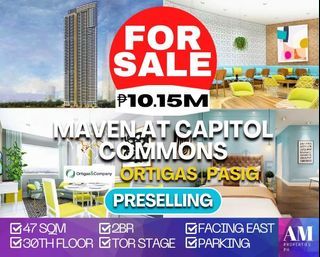 Maven at Capitol Commons Ortigas, Pasig 1BR converted into 2BR with parking for Sale