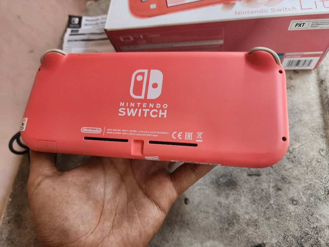 Nintendo Switch Lite CFW Atmos 128GB Coral Pink Fullset 01, Video Game ...