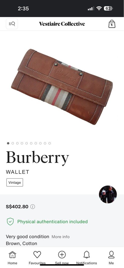 Authentic burberry wallet store