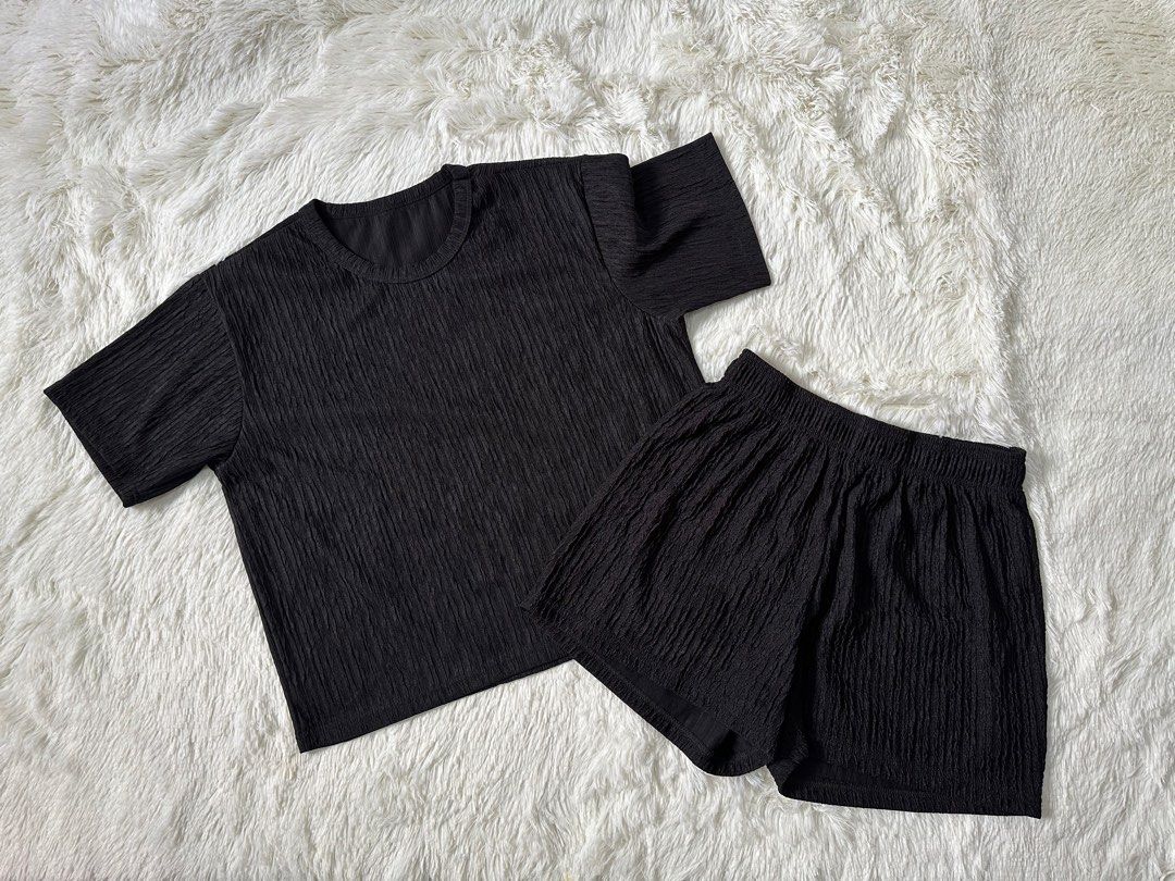 Plus Size Terno - Blouse&Short - Black (Category: Sets or Coordinates) located in Mandaluyong City. Submitted by jelay_preloved (Listing ID 1309497835, Image 1). Description: ✿ Brand New ✿ 100% new ✿ Fits medium to 2XL ✿ Fabric: Bark Crepe ✿ Blouse Width: 21.5 inches ✿ Blouse Length: 23 inches ✿ Short Length: 13.5 ✿ Short Waistline: 26-42cm ✿ Shipping not included ✿ J&T | Lalamove ✿Available: 2 sets.