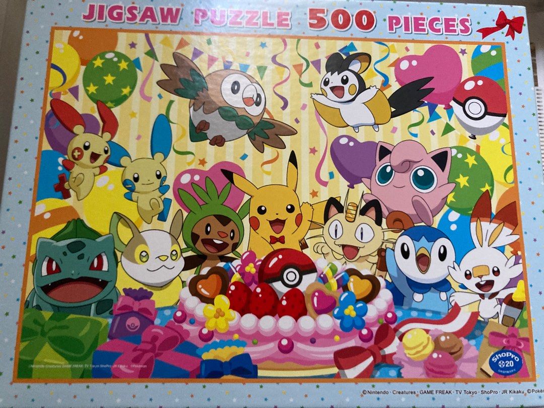 Pokemon Puzzle 500塊 連盆栽積木一套 比卡超 木木梟 波波球, 興趣及遊戲, 玩具 & 遊戲類 - Carousell