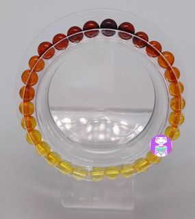 RARE Gradient Amber with Raindrops in two beads