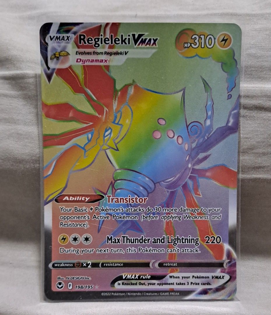 Regieleki Vmax Rainbow Silver Tempest Pokemon Pokmon Card, Hobbies & Toys,  Toys & Games on Carousell