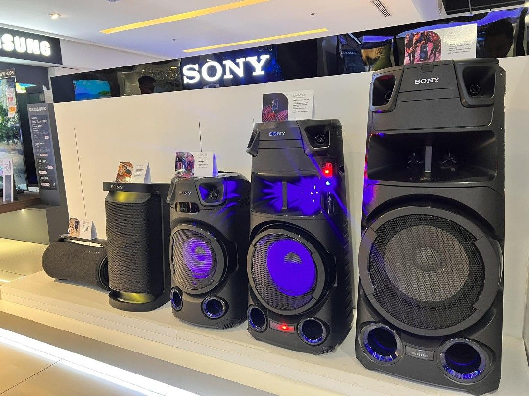 SONY BLUETOOTH SPEAKER (Category: Soundbars, Speakers & Amplifiers) located in Manila. Submitted by chuck_claros (Listing ID 1309865141, Image 1). Description: SONY SPEAKER HIGH - POWER AUDIO SYSTEM WITH BLUETOOTH TECHNOLOGY ☑️BRAND NEW FACTORY SEALED UNIT WITH OFFICIAL SALES INVOICE AND WARRANTY 🔻SALE!!! SALE!!! SALE!!!🔻 🔻!!! DISCOUNTED PRICE !!!🔻 ◽(ONE BOX AUDIO SYSTEM) 🔹MHC V13 - SALE PRICE - 11,990 🔹MHC V43 - SALE PRICE - 18,790 🔹MHC V