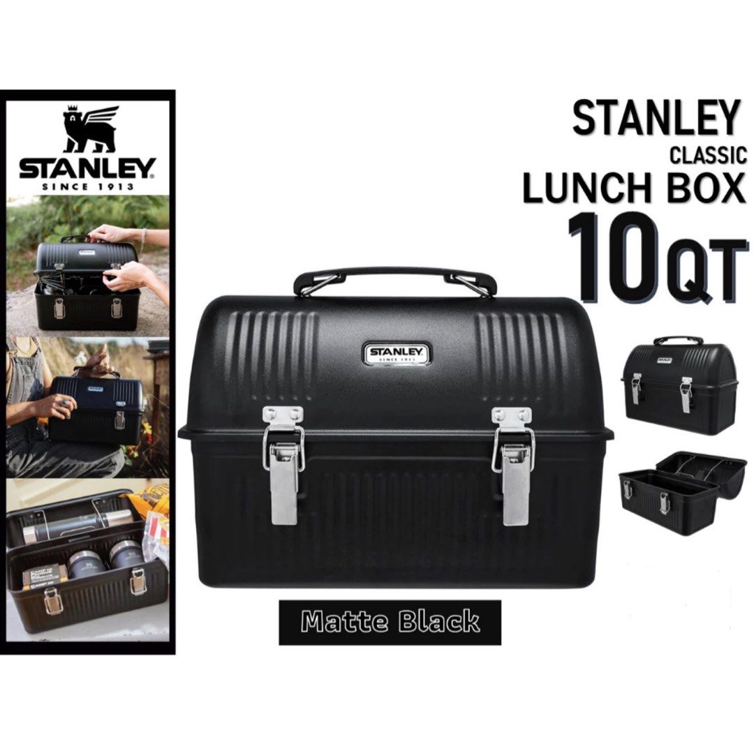 Stanley Classic Lunch Box 10qt (Category: Home Improvement Tools & Accessories) located in Singapore. Submitted by sohedwin (Listing ID 1309878472, Image 1). Description: • CLASSIC LUNCH CONTAINER: Inspired by the 1950s-style lunch boxes, Stanley built this so working men and women have something tougher than a cartoon lunchbox and more functional than a paper bag Carry hot and cold meals to the work site with this. • TOUGH AND DURABLE: Stanley l