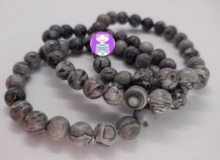 TAKE ALL FOR ONLY 500! Semi-matte Picasso Jasper  Bracelets with Natural Evil Eye