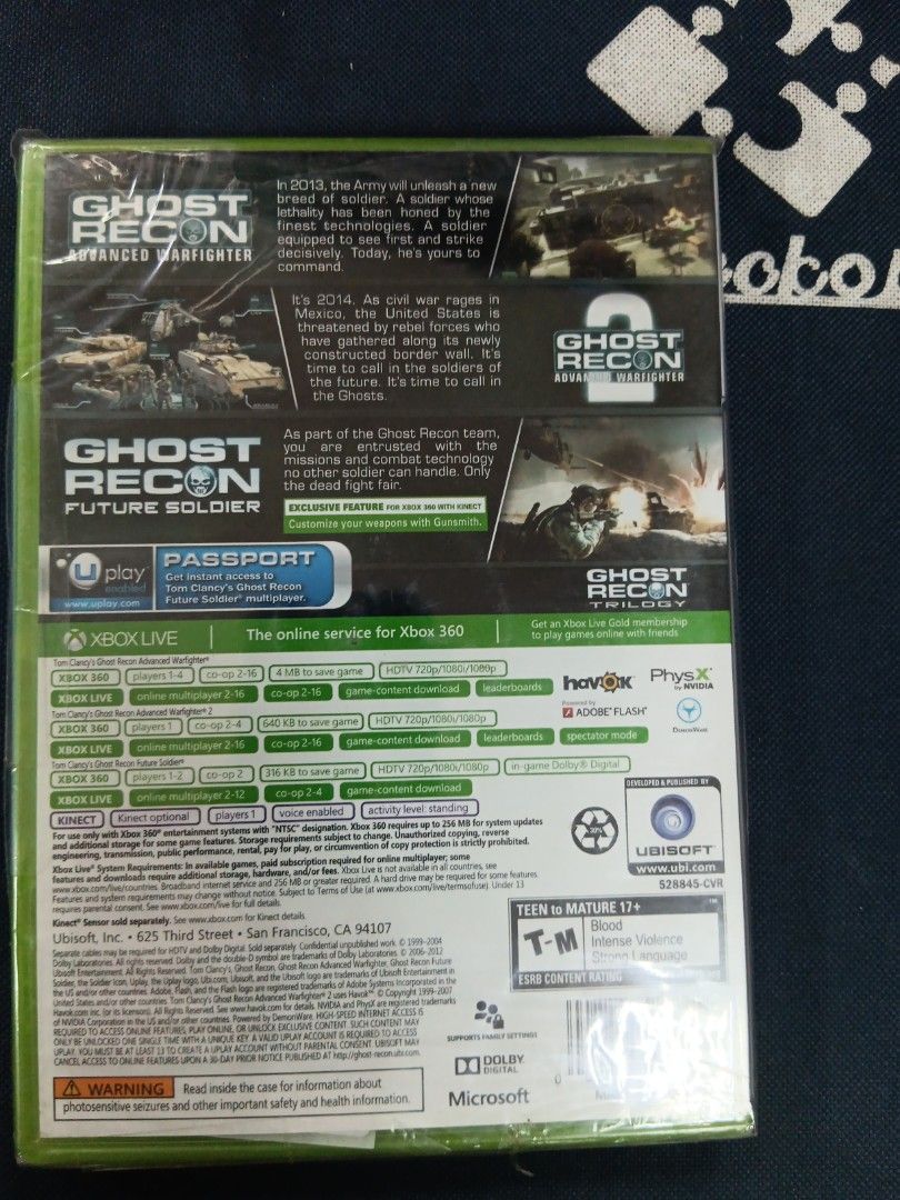 Tom Clancy Ghost Recon Trilogy (Category: Xbox) located in Manila. Submitted by ayinong0453384 (Listing ID 1309738302, Image 2). Description: item is in excellent condition sealed pm for order.