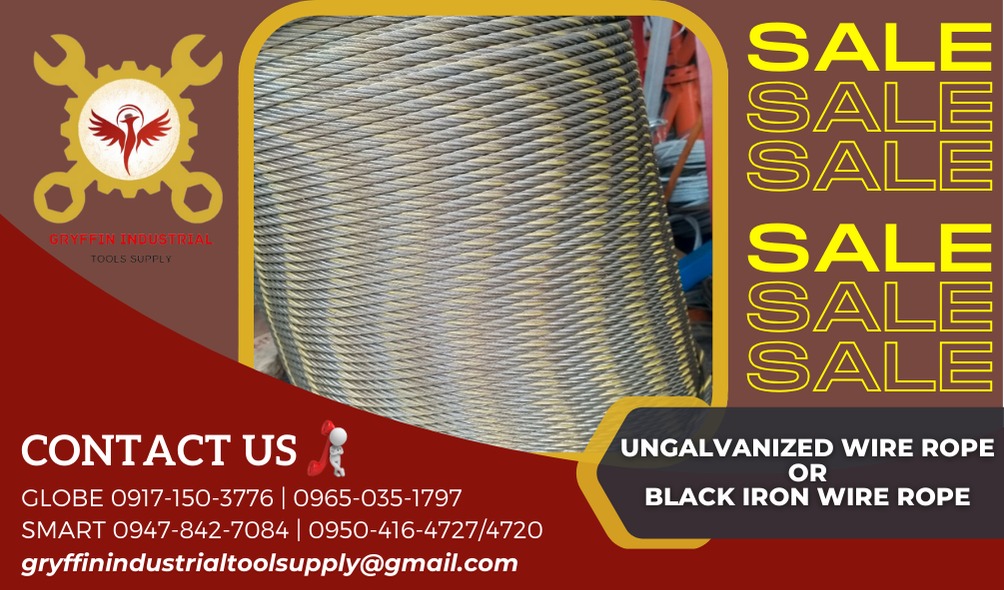 Ungalvanized wire rope or black iron wire rope, Commercial & Industrial ...