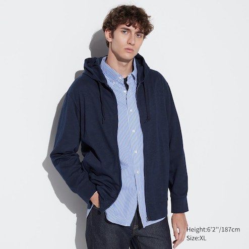 Uniqlo sweat full zip long sleeve hoodie on sale
