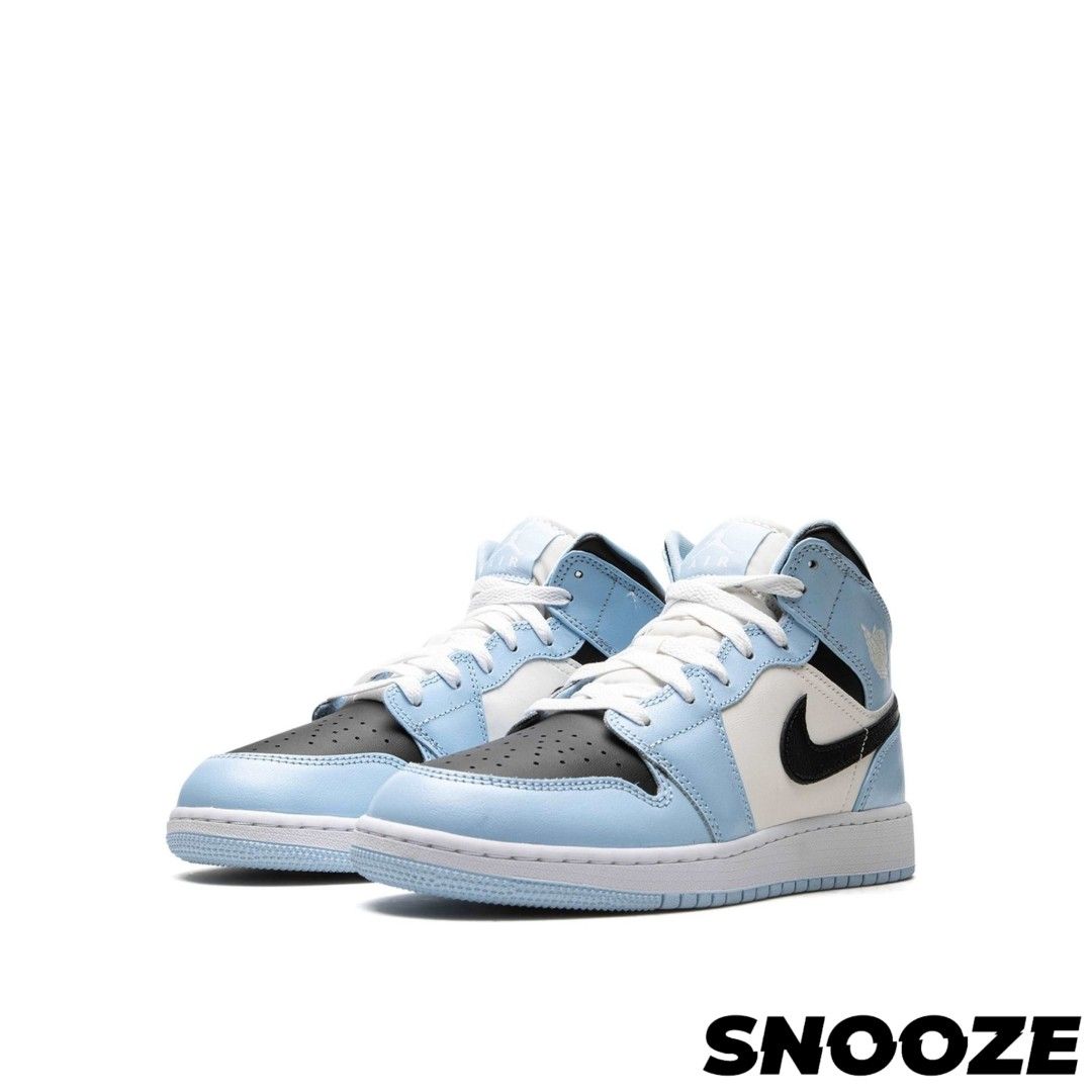 US6.5Y AIR JORDAN 1 MID AJ1 MID KIDS ICE BLUE BLACK GS