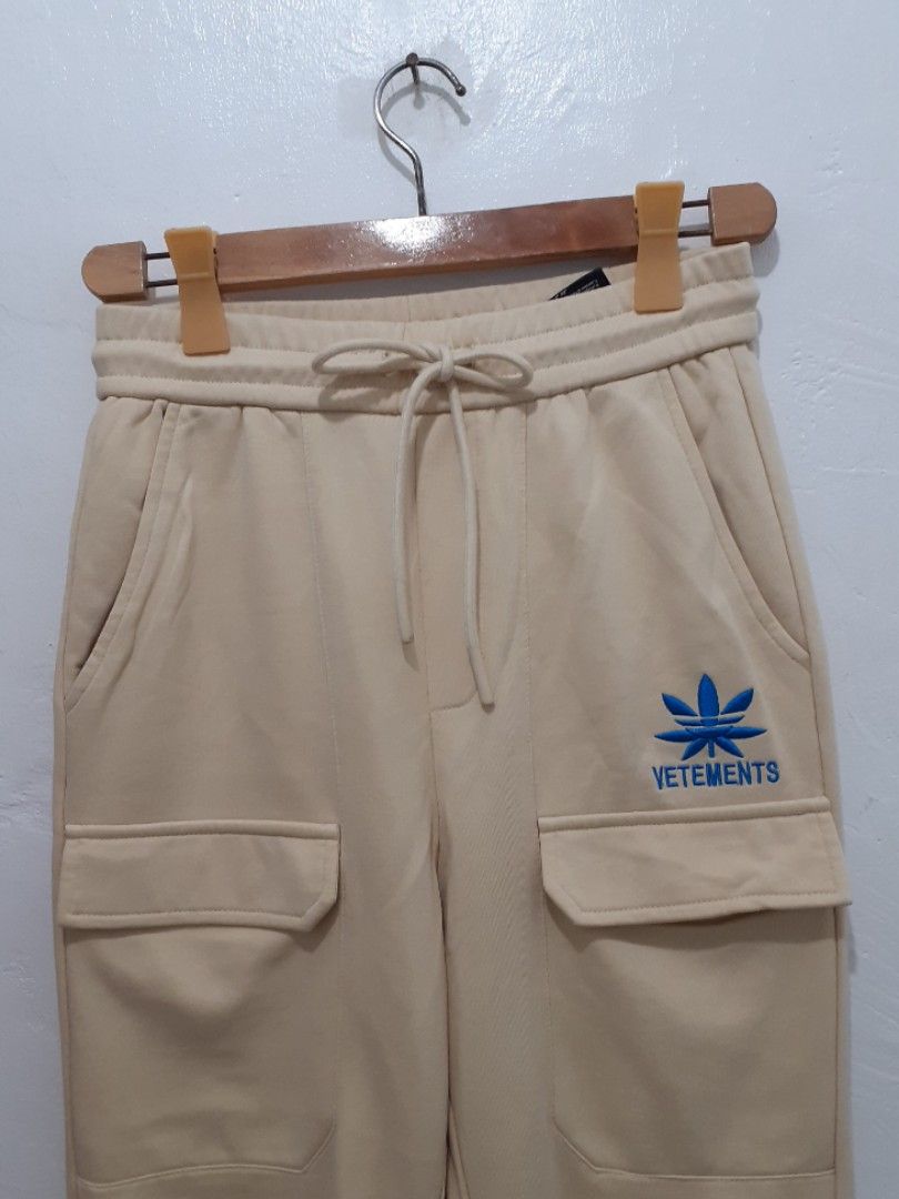 VETEMENTS WEED LOGO X ADIDAS BIG TREFOIL LOGO OUTLINE TRACKINGPANTS Luxury Apparel on Carousell