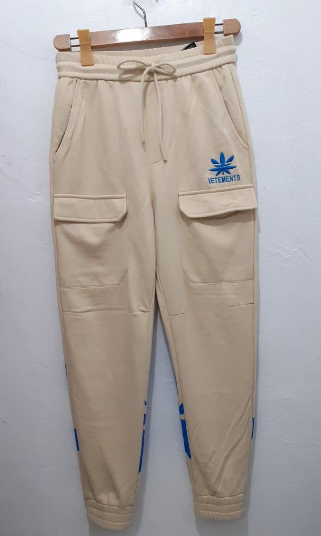 VETEMENTS WEED LOGO X ADIDAS BIG TREFOIL LOGO OUTLINE TRACKINGPANTS Luxury Apparel on Carousell