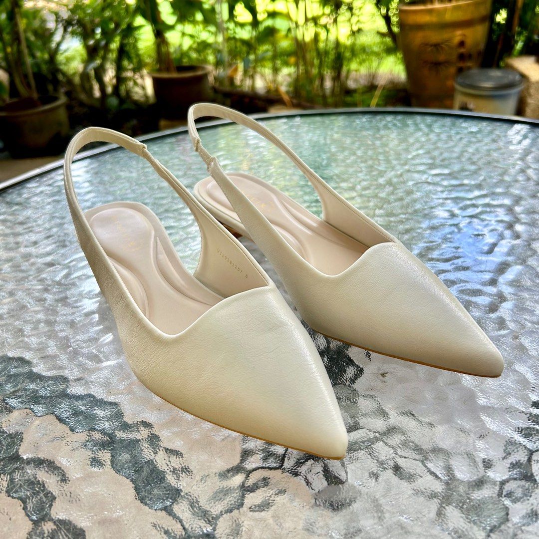 Vincci Heels Shoe White Formal Beige