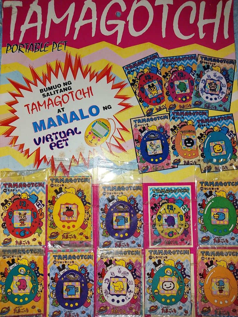 Vintage Tamagotchi Teks chart (Category: Interactive Toys) located in Davao. Submitted by jeffsantos (Listing ID 1309811631, Image 1). Description: 25 sealed teks in 1 chart vintage Brand new old stock.