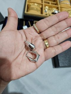White gold loop earrings