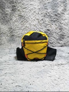 Yellow Black Zipper Canvas Waist Bag