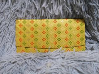 Yellow Printed Leather Long Wallet