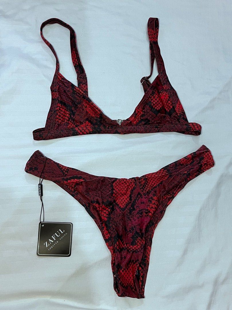 Zaful red snakeskin bikini outlet