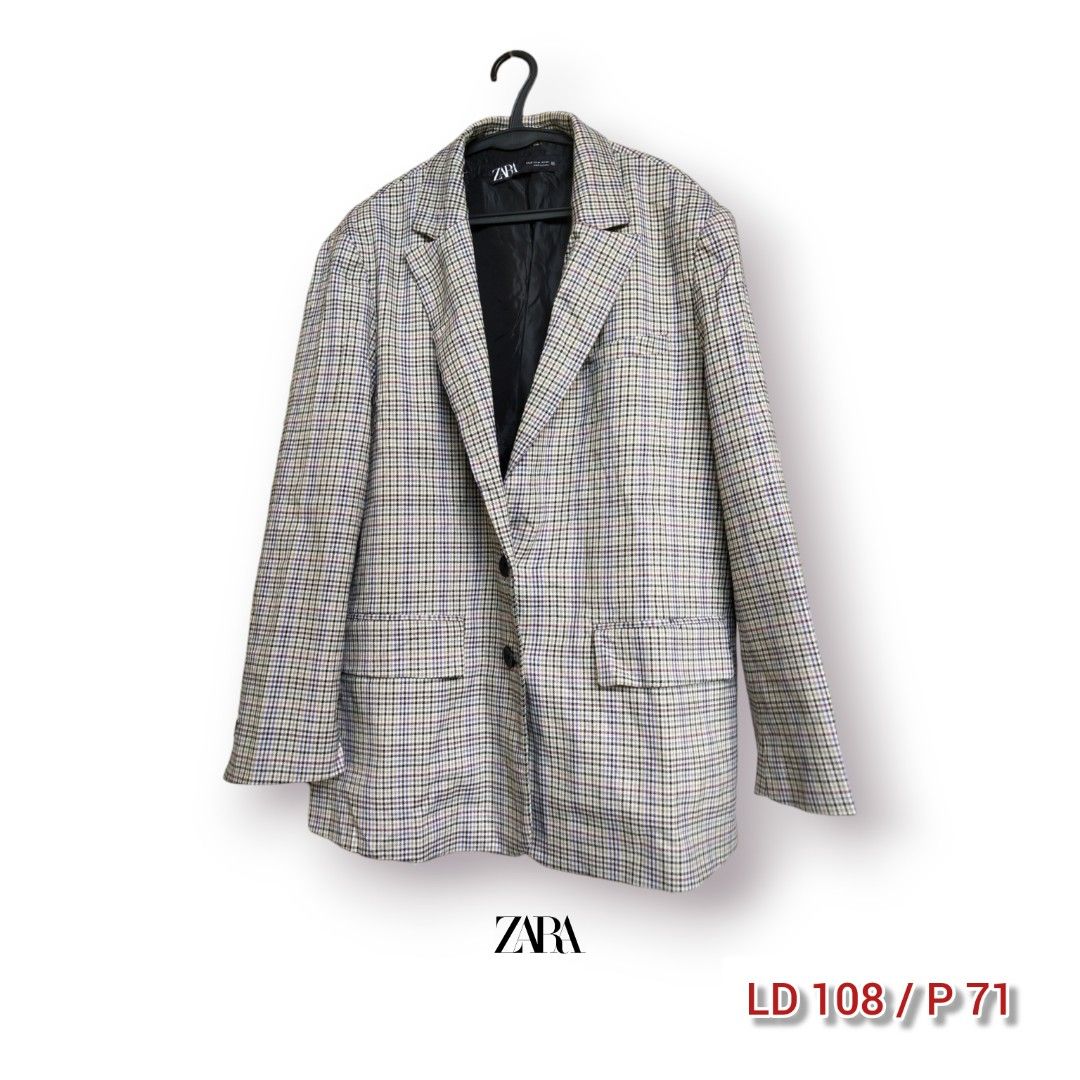 ZARA BLAZER TARTAN HS Fesyen Wanita Pakaian Wanita Baju Luaran di Carousell