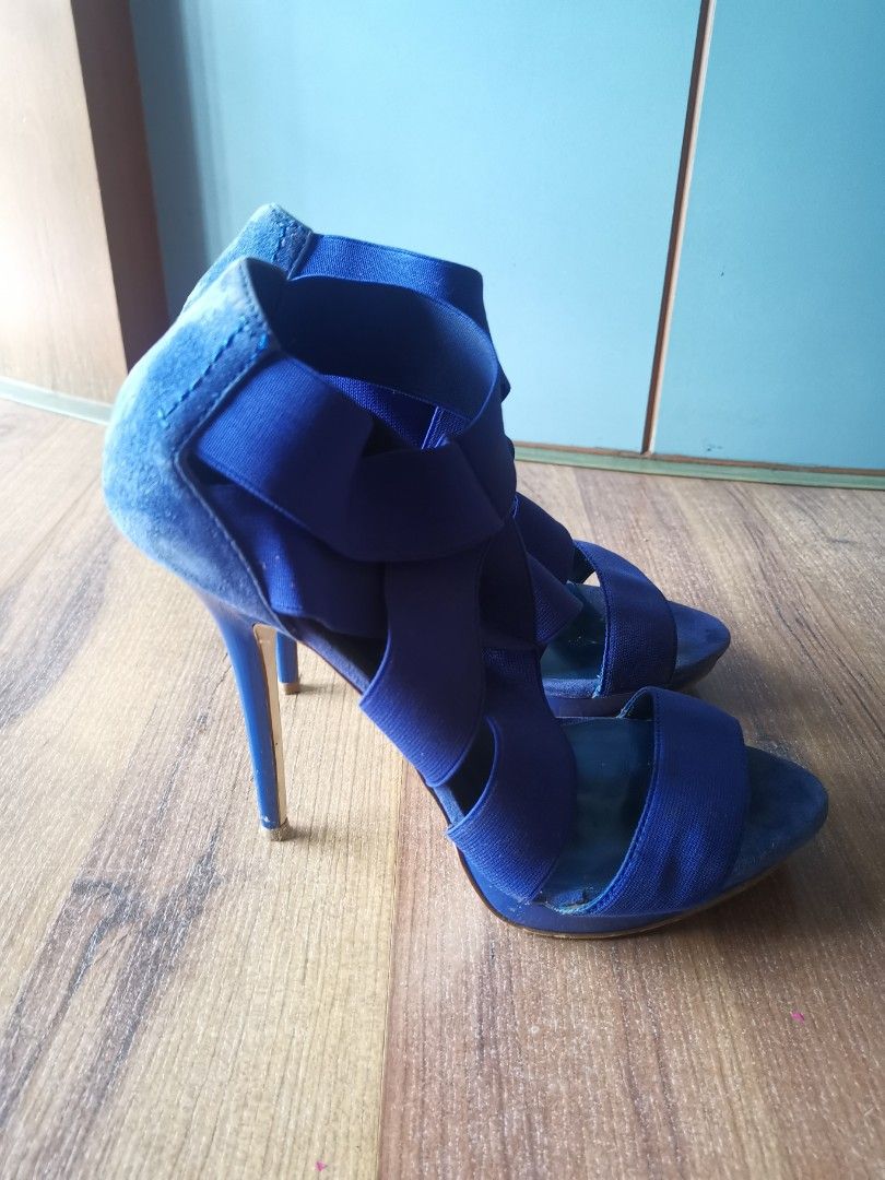 Zara blue strappy heels cheap
