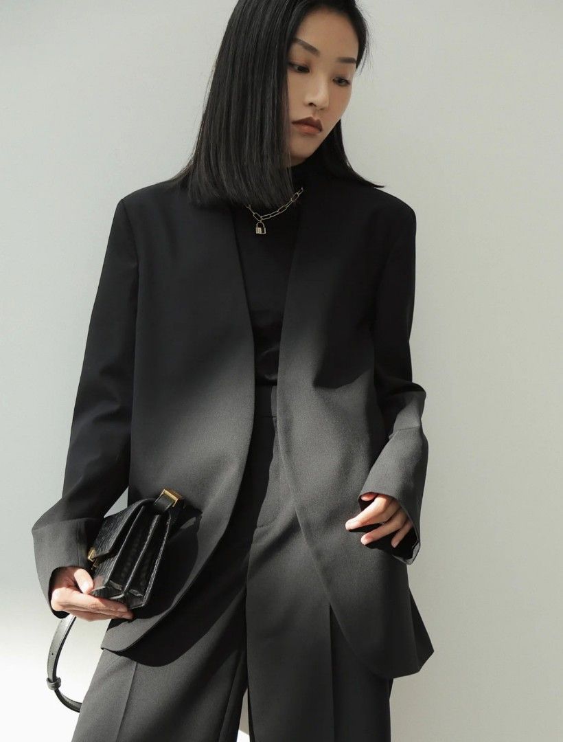 Unisex Maison Margiela MM6 Collarless Wool Blazer Suit Jacket Women s Fashion Coats Jackets and Outerwear on Carousell