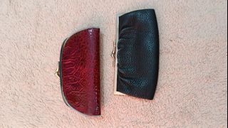 2 pcs used kisslock purse double compartment