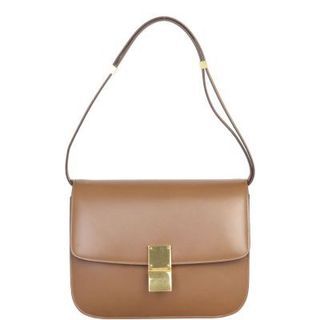 🇯🇵 Preloved Celine Classic Box Sling Bag Shoulder Bag in Camel Brown