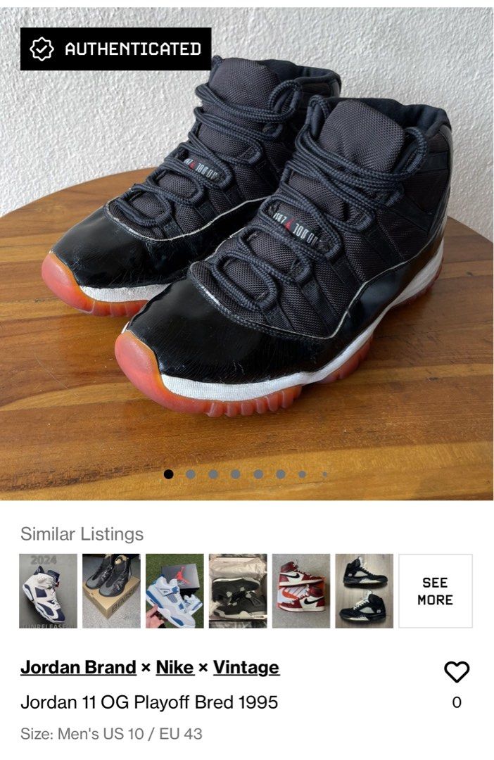 AJ11 Air Jordan 11 OG Playoff Bred 1995 Men s Fashion Footwear Sneakers on Carousell