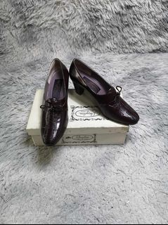 Angelica Maroon Leather Oxford Shoes