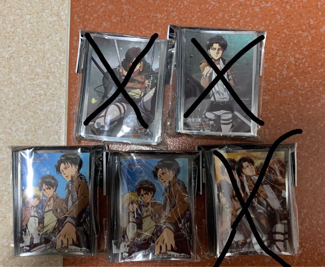Attack On Titan Anime Levi, Mikasa, Eren, Armin Card Protector Sleeves,  Hobbies & Toys, Toys & Games on Carousell