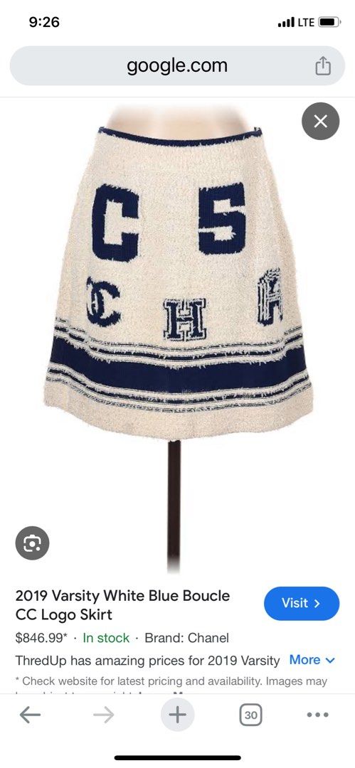 Chanel varsity iconic logo pullover sweater top