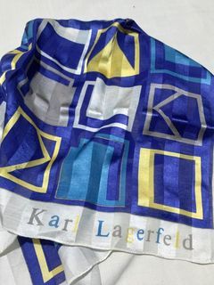 Authentic KARL LAGERFELD Silk Cotton Mini Scarf Bandana