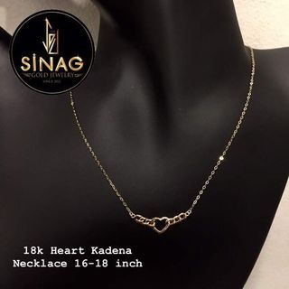 Authentic Pawnable Real 18k Saudi Gold-Heart Chain  Necklace