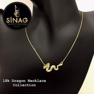 Authentic Pawnable Real 18k Saudi Gold-Dragon Necklace