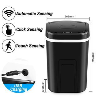 Automatic Sensor Trash Bin (Black)