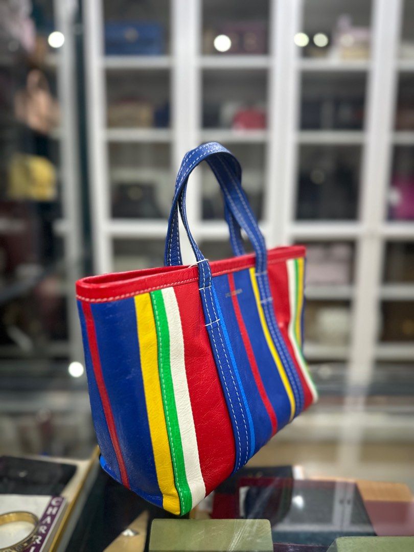 Balenciaga Barbes Small East West Multicolor Striped Tote Bag Luxury Bags Wallets on Carousell
