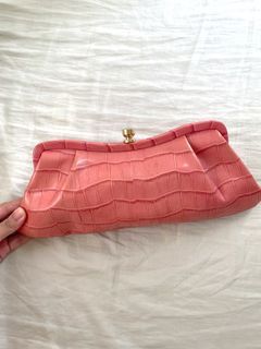 Banana Republic Pink Leather Purse Clutch Handbag