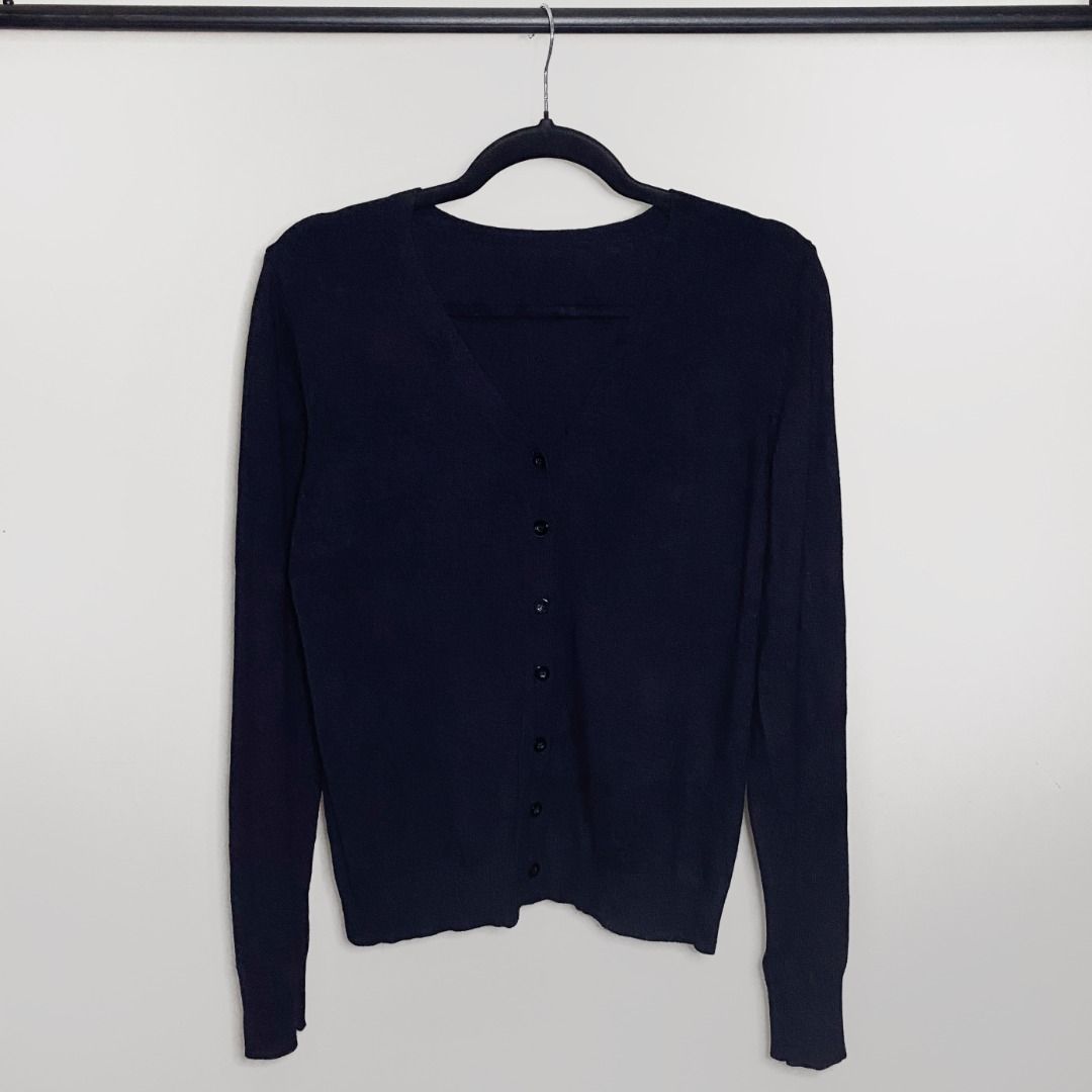 Black Button Down Cardigan Women s Fashion Coats Jackets and Outerwear on Carousell