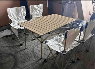 CAMPING TABLE WITH 4 CAMPING CHAIR SET