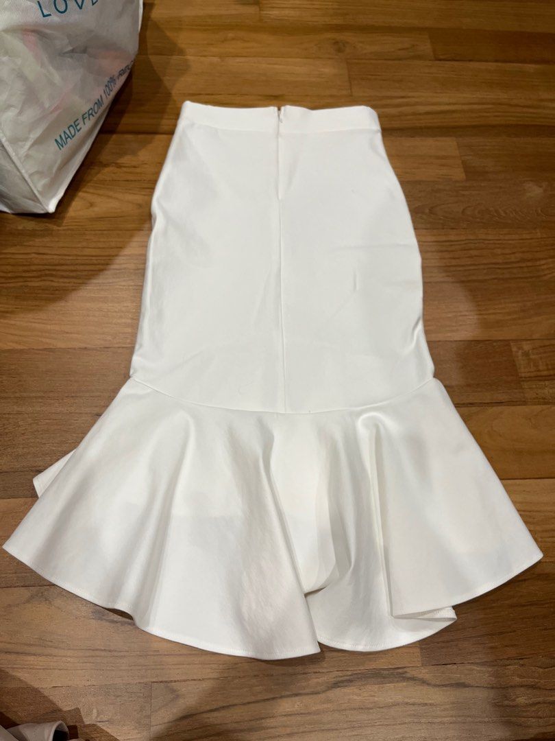 White midi mermaid skirt outlet