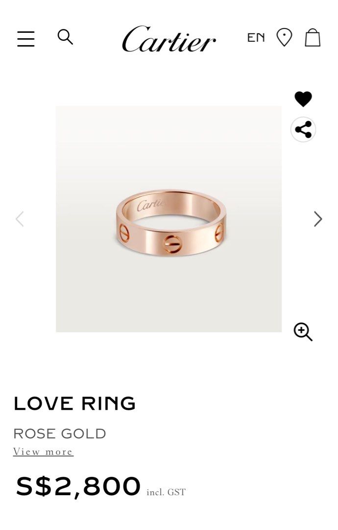Love ring pink gold clearance
