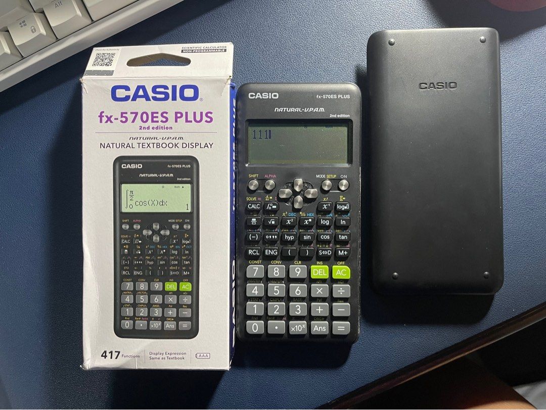 CASIO fx-570es plus 2nd ed. calculator BRAND NEW (Category: Office & Business Technology) located in Manila. Submitted by cecereads (Listing ID 1310058246, Image 3). Description: BRAND NEW!! Used only to test if its working Product features Non Programmable Non Graphing Number of Functions : 417 Rfs: bought the wrong model. .