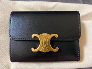 Celine Triomphe Compact Wallet with Detachable Coin/Card Case