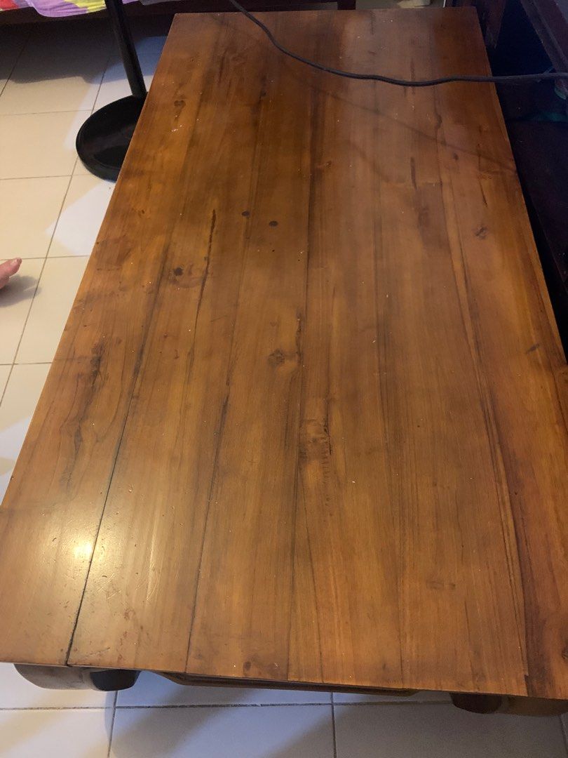 Coffee table (Category: Tables & Sets) located in Singapore. Submitted by kymyls (Listing ID 1310035752, Image 1). Description: Clearing space. Wooden coffee table for sale self pick up or call your own courier.. 120x60 37cm tall.
