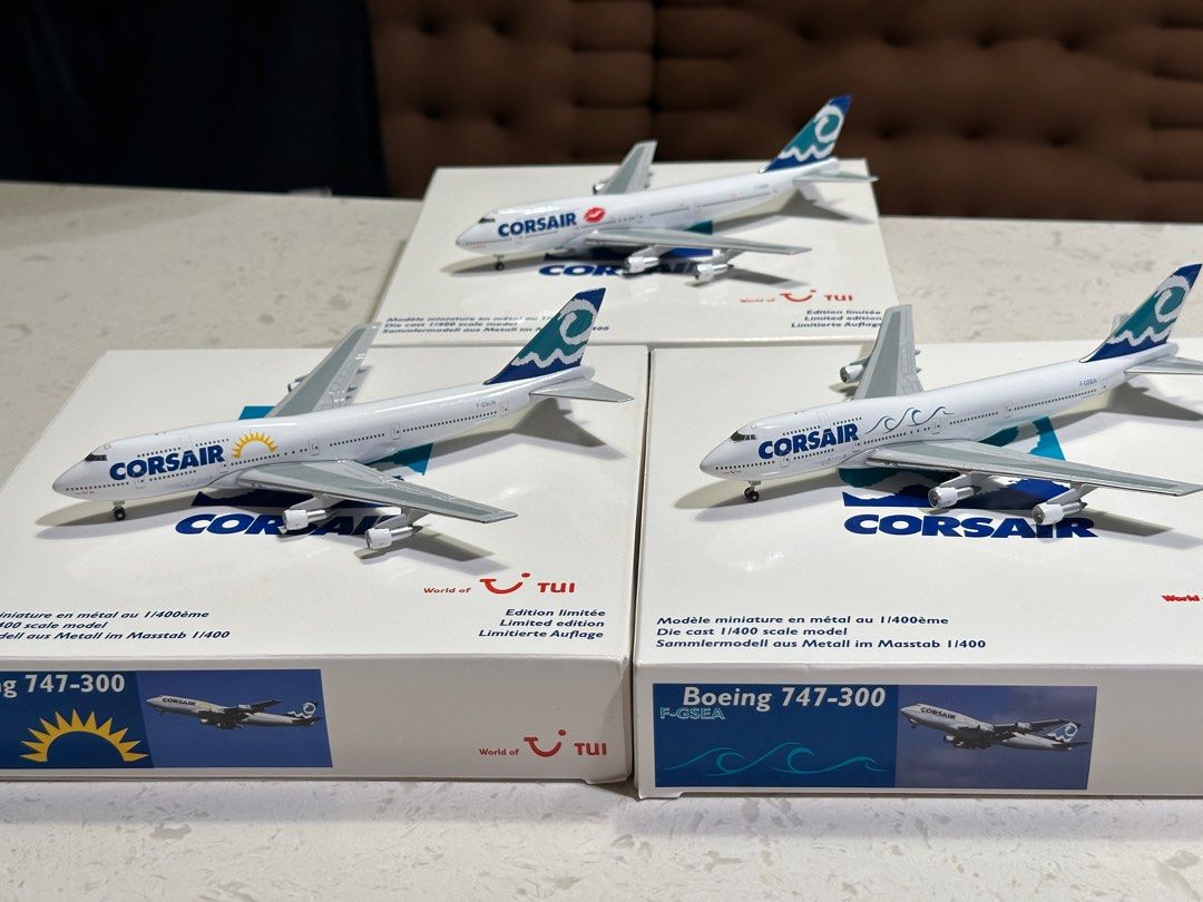 Gemini Jets 1/400 CORS AIR 747−300 キスマーク Corsair Boeing 747-300 Kiss livery registration F-GSEX