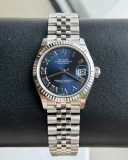 Datejust 31 Blue Sunray Roman Dial Flutted Super Jubilee. Complete set
