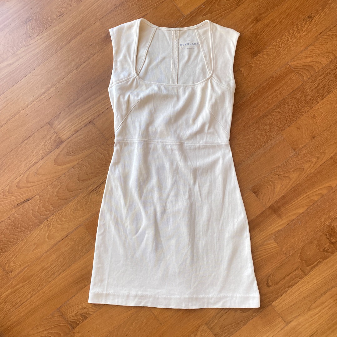 everlane 90s mini dress Everlane Women Size XS the '90s Mini Stretch Dress in Seaglass Blue