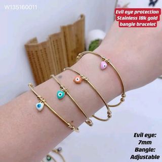 Evil eye protection bangle bracelet