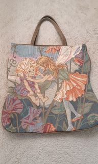 Flower fairies tapestry and canvas tote bag fairy print