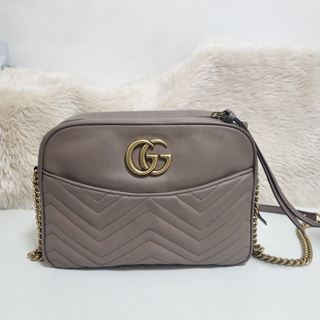 Gucci GG Marmont Shoulder Bag Matelasse Leather Medium Porcelain Rose